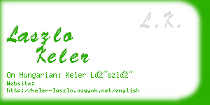 laszlo keler business card